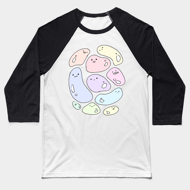 Funny pastel blobs sticker Baseball T-Shirt by Mayarart